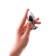 Anal plug Metal by Toyfa, silver, with a black crystal, 7.5 cm, d = 3 cm
