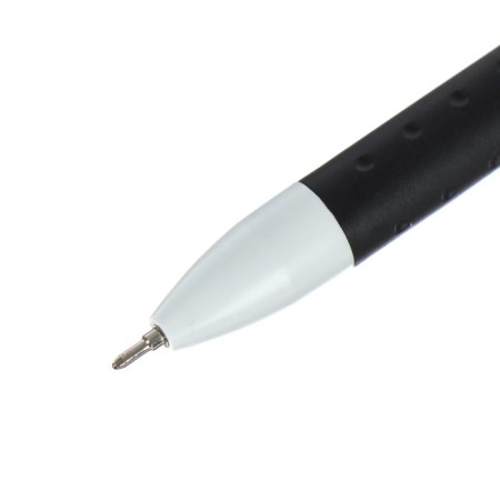 Gel pen, 0.5 mm, black, white body, with a rubber holder-1