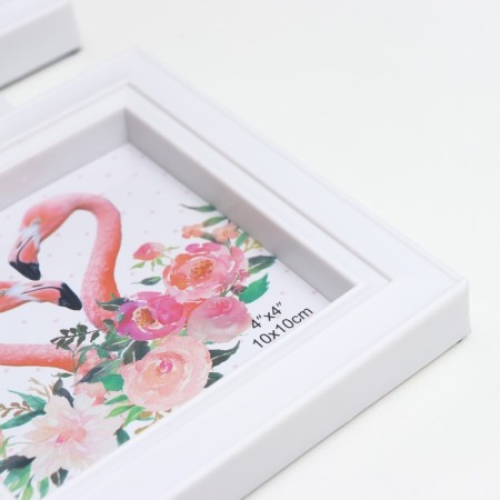 Photo frame plastic in 6 photos 10x10, 10x15 cm "Tulips" White 34x48 cm-2