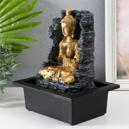 The desktop fountain from the network, backlight "Buddha at the Stone Wall" 28x17.5x23 cm-2