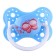Nipple - orthodontic dummy, silicone, “butterfly”, with a cap, +0 sins., Blue color