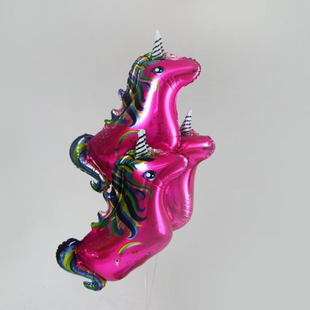 Foil ball 20 "Unicorn", in the set of 3 pcs., Pink color