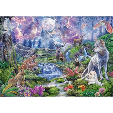 Puzzle "Art. Wild animals at the moon ", 1000 elements-1