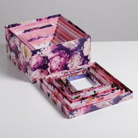 Set of boxes 10 in 1, gift packaging, “Flower”, 10.2 x 10.2 x 6–28.2 x 28.2 x 15 cm 15 cm-9