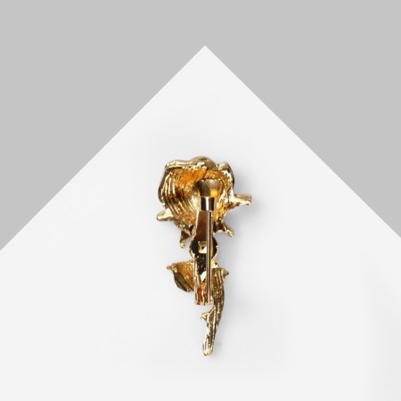 Brooch "Rose" with leaves, color mix in gold (indivisible packing 12 pcs., Price per pcs.)-2