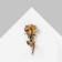 Brooch "Rose" with leaves, color mix in gold (indivisible packing 12 pcs., Price per pcs.)