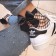 Erotic linen, socks in a large grid, with a bow, size OS, black