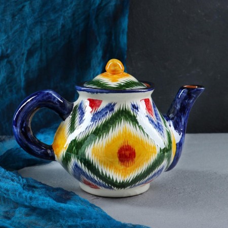 Set of Tea Rishtan Ceramics "Atlas No. 2", 9 items (kettle 1l, Piala 0.3l), mix-10