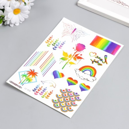 Tattoo on the body color "Rainbow. Weather" 21x15 cm-1