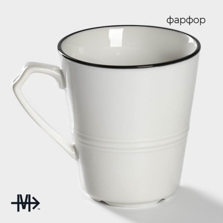 Porcelain mug Magistro "sea breeze", 220 ml, white color-1