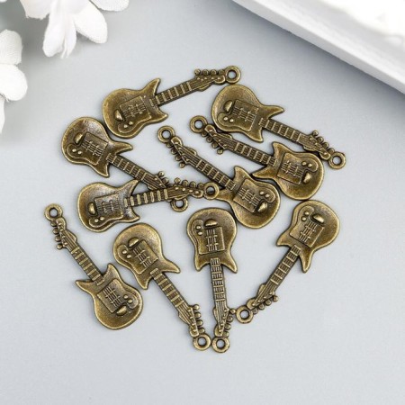 Decor for creativity Metal "Guitar" bronze 3x0.5 cm-2