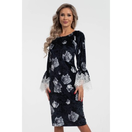 Female dress, size 44, black color, white-4