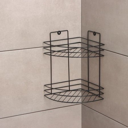 Angular shelf 2-tier, 20 × 20 × 29 cm, black color-1