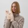 Teenage mittens minku Mishka 24 cm beige