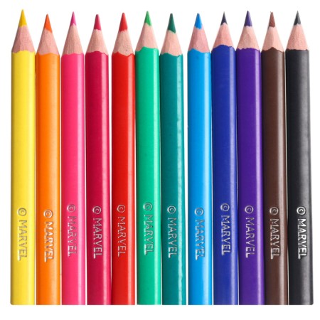Colored pencils in a tube, 12 colors, trihedral, spider man-4