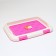 Dog toilet 46.5 x 35.5 x 5.5 cm, with a wall, a removable grate and a column, pink