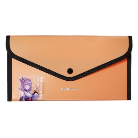 Folder-convert on a 260 x 140 mm button (Travel), 600 μm, Erichkrause "Matt Manga", with extension, opaque, embossing "sand", mix-1