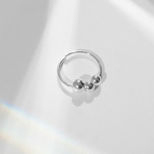 Piercing in the ear “minimal” with balls, d = 10 mm, silver color
