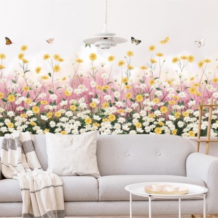 Sticker Plastic Interior color "Field of daisies" Set 2 sheets 30x90 cm