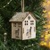 Christmas tree toy "House with a deer", from batteries, a glow of warm white