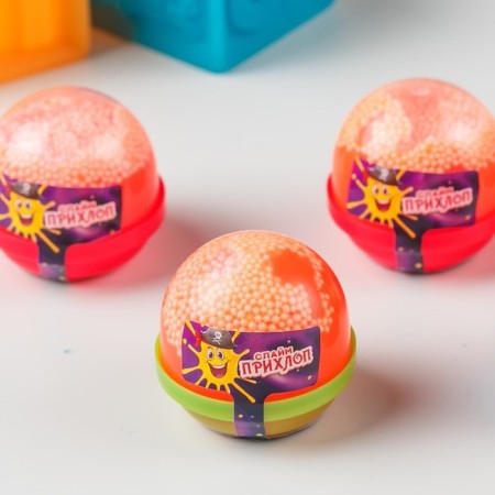 Slime, orange, capsule with balls 40 g-2