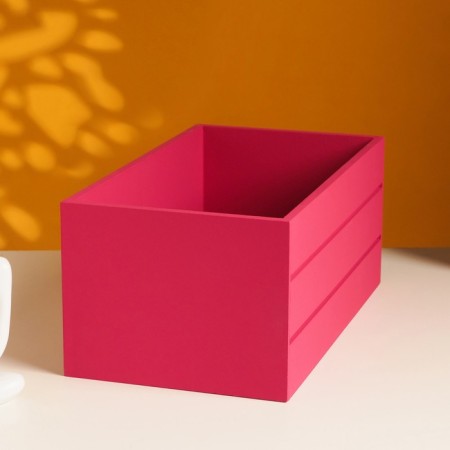 Кашпо деревянное 25х14х11 см бордовый-1