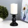 Spinker "Candle on a stand" LED from 2haa batteries Black with a golden patina 9x9x24 cm Risalux
