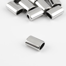 Tip for a cord, d = 4 mm, 13 × 9 × 6 mm, 10 pcs, silver color