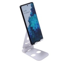 Luazon phone stand, adjustable height, silicone inserts, white