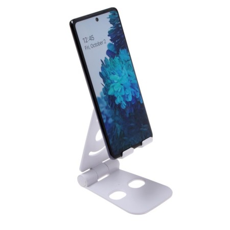Luazon phone stand, adjustable height, silicone inserts, white