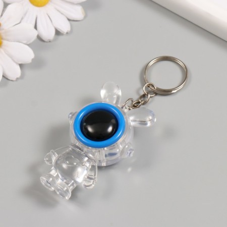 Light light on the ring "Bunny-cosmonaut" blue, flashes LR41x3 pcs 2x4x7 cm-2