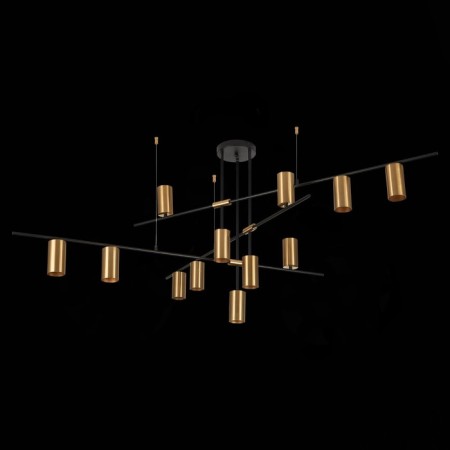 Ceiling lamp ST LUCE. SL1206.402.12. Sormano. 12x7 W, GU10, 120x120x65 cm, black color-4