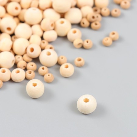 A set of wooden unpainted beads MIX-4 (4.6.8 mm) 25g-1