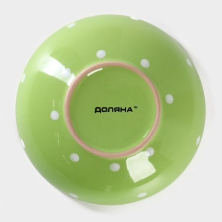 Board Ceramic Deep Dolyana "Green Peas", 700 ml, D = 18 cm, green color-2