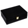 Casket to the leatherette for jewelry "with sequins" black 7.5x22x15 cm