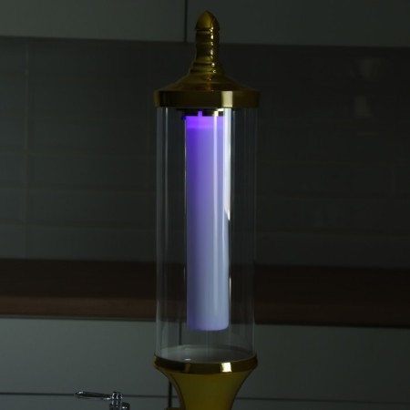 Pivnoy Tower "Petronas", 3 l, backlight flasks, 2 batteries, gold color-10