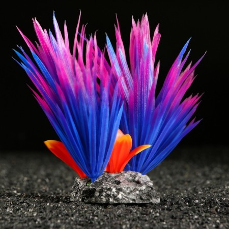 Artificial aquarium plant, 18 x 10 x 11.5 cm, red-violet-2
