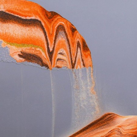 Sanding clock-picture "Desert", 30 x 25 cm, anti-stress, orange sand-4