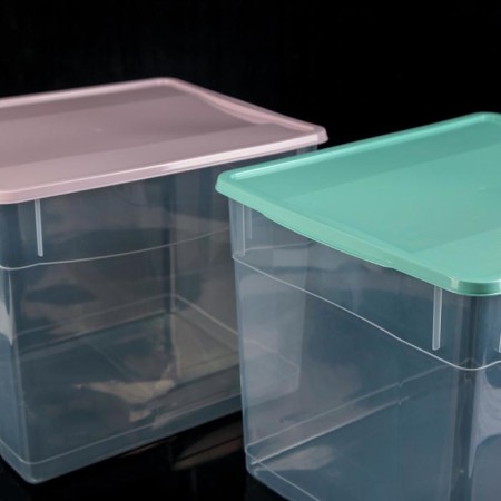 Storage box with a Crystal lid, 34 l, 39 × 31 × 33 cm, color mix-3