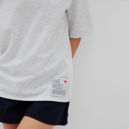 Women's T -shirt Oversize minku: One Most Brand Color Gray Melange, Size 42-4
