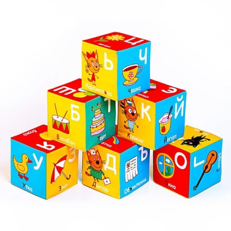 A set of soft cubes "Three cats. Alphabet"