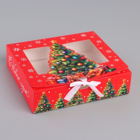 New Year's folding box "Christmas tree with gifts" 20 x18 x 5 cm, new year-1