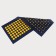 Iplikator - rug, base of spanbond, 140 modules, 28 × 64 cm, dark blue/yellow color