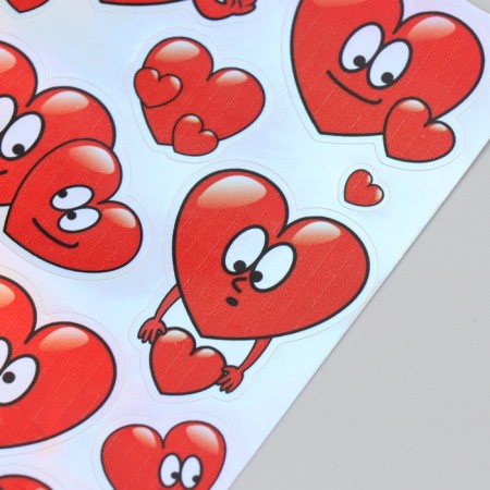 Holographic stickers (stickers) "hearts" 10x15 cm, 5-217-1