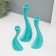 Ceramics candlestick for 1 candle "wave" d = 2.5 cm, turquoise, set 3 pcs h = 20, 25 and 30 cm