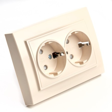 2-seater s/s outlet, Stekker series Erna, PST16-9014-02, ivory-1