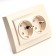 2-seater s/s outlet, Stekker series Erna, PST16-9014-02, ivory