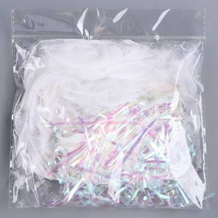 Set for creativity and decor "Featers White + Filler", Color Silver