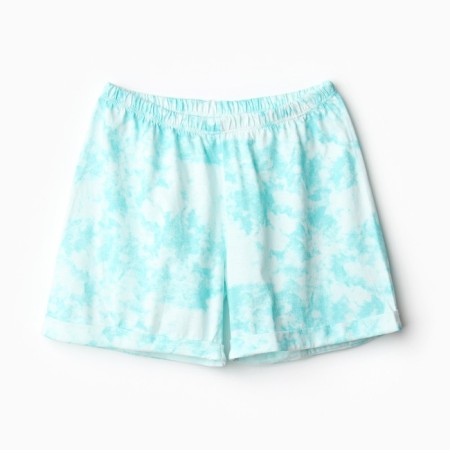 Homemade female set (T -shirt/shorts), turquoise marble color, size 48-6