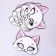 A set of paper dishes with masks "cat": 6 plates, 6 glasses, 6 masks